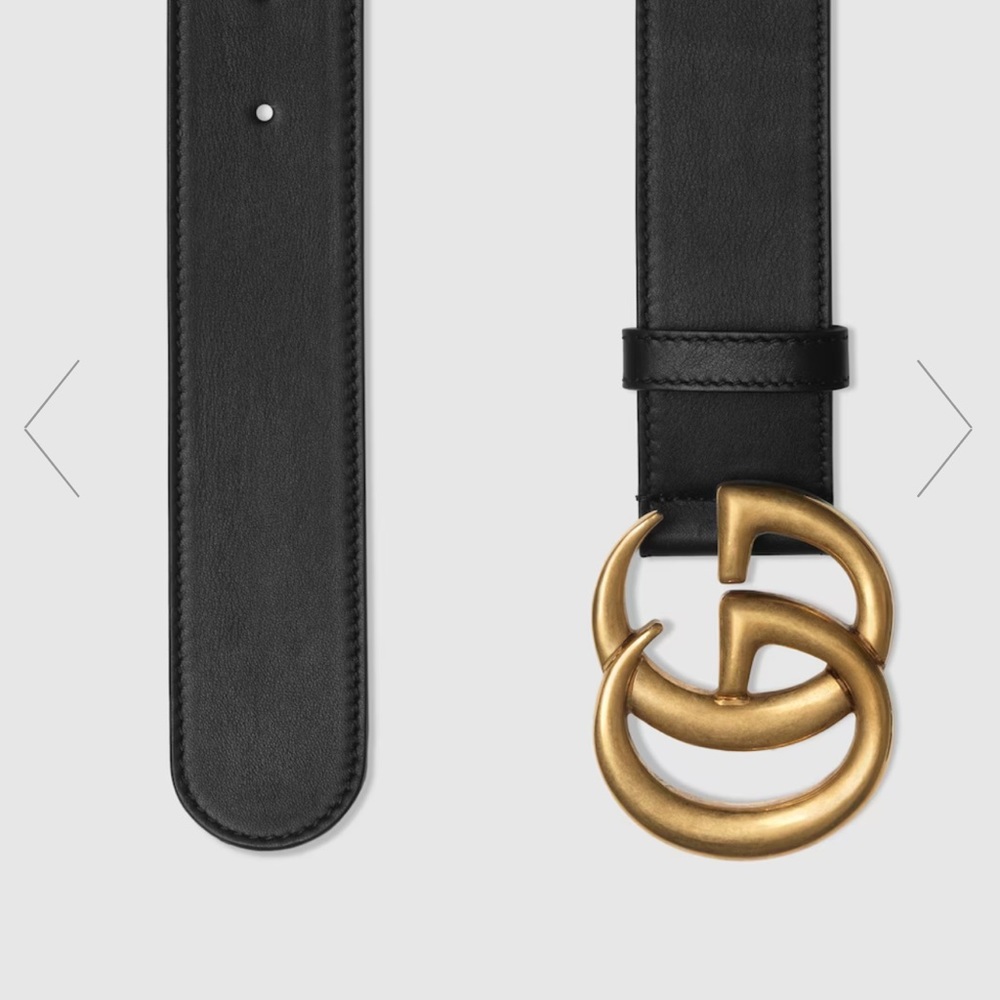 Gucci Black Belt with Gold Buckle sz 100 - Picture 11 of 12